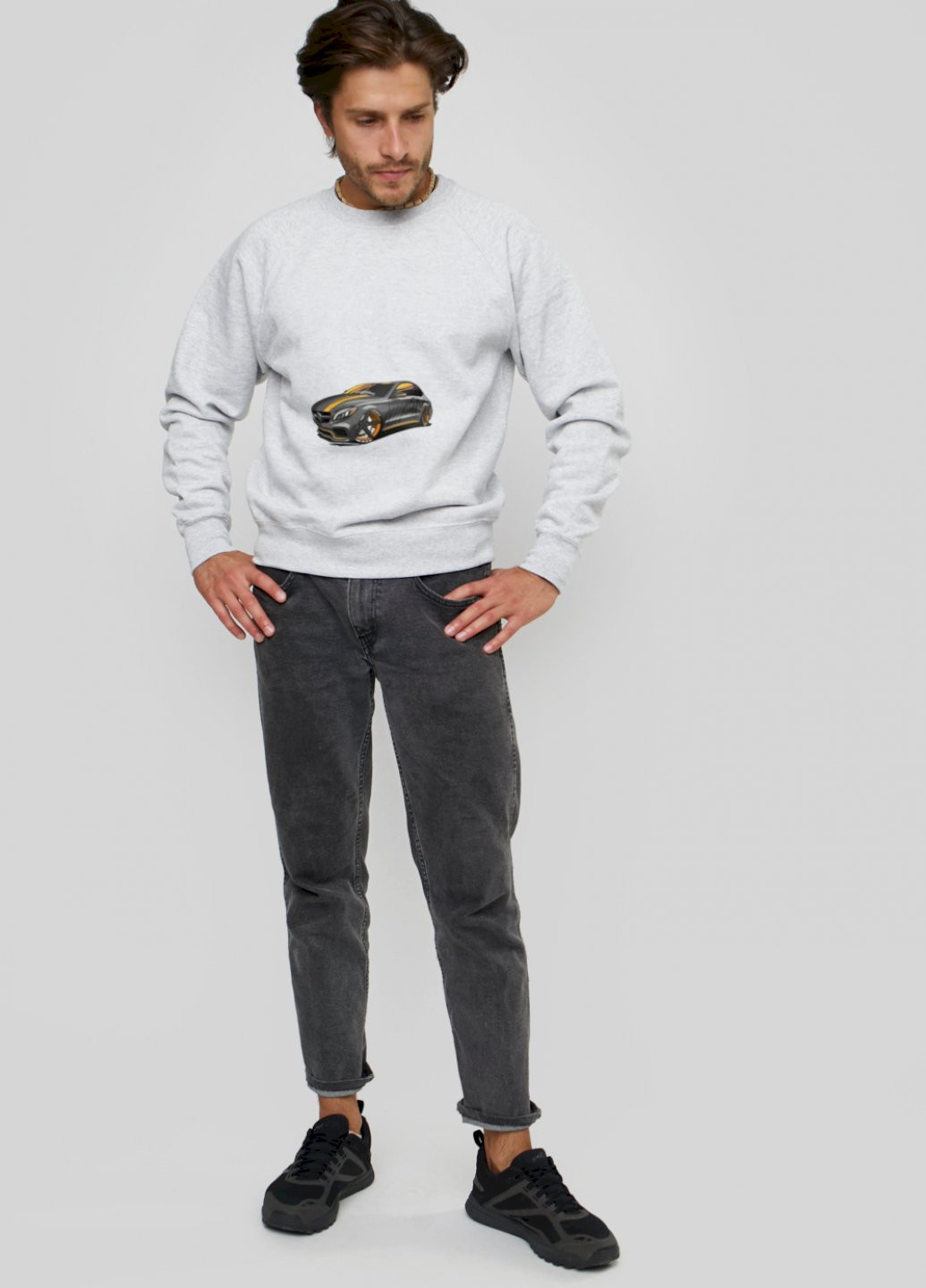 Серый свитшот мужской YAPPI (198688881)