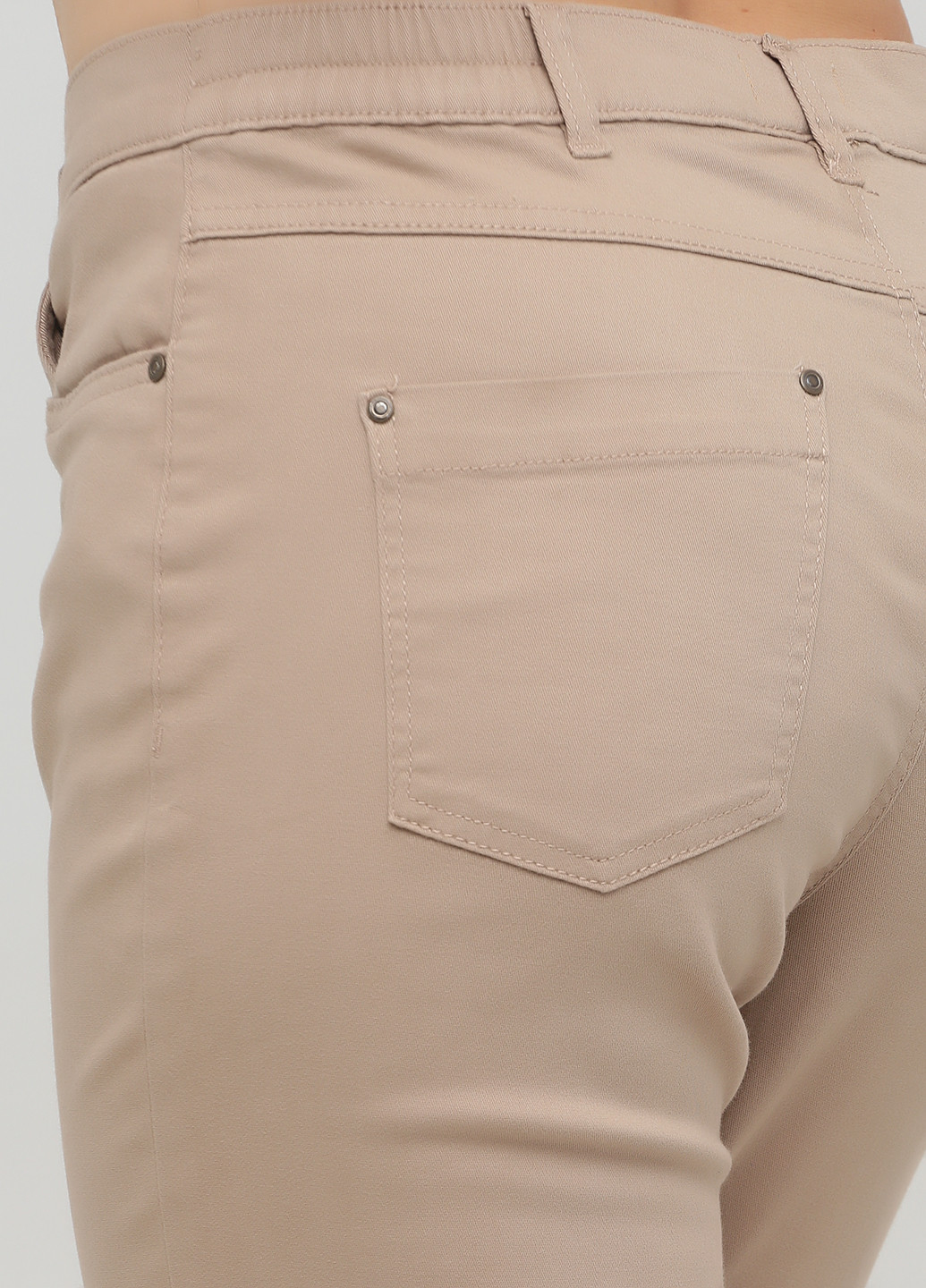 Бежевые джинсовые демисезонные укороченные, зауженные брюки Long Island