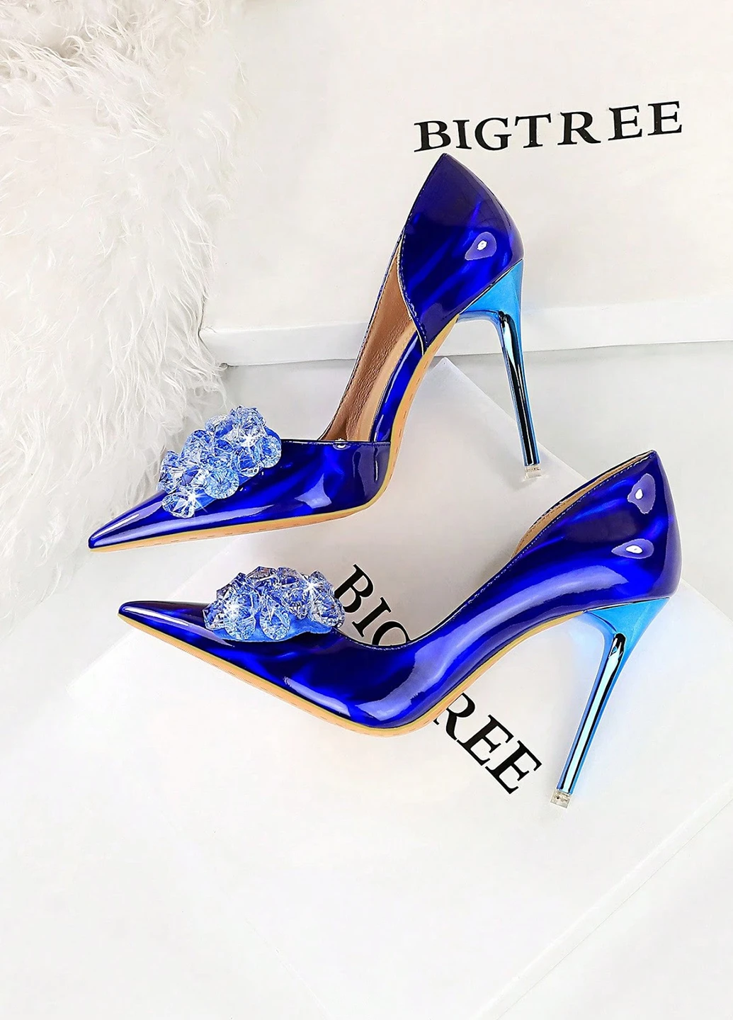 SHEIN Туфли лодочки синий з искусственная кожа, китай — демисезон (323464476)