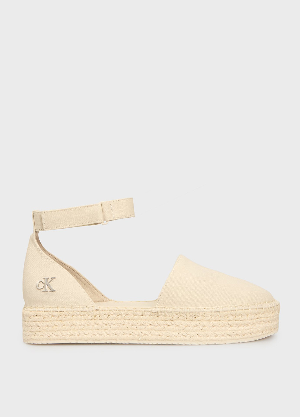 Бежевые эспадрильи Calvin Klein Jeans однотонный логотип (366431723)