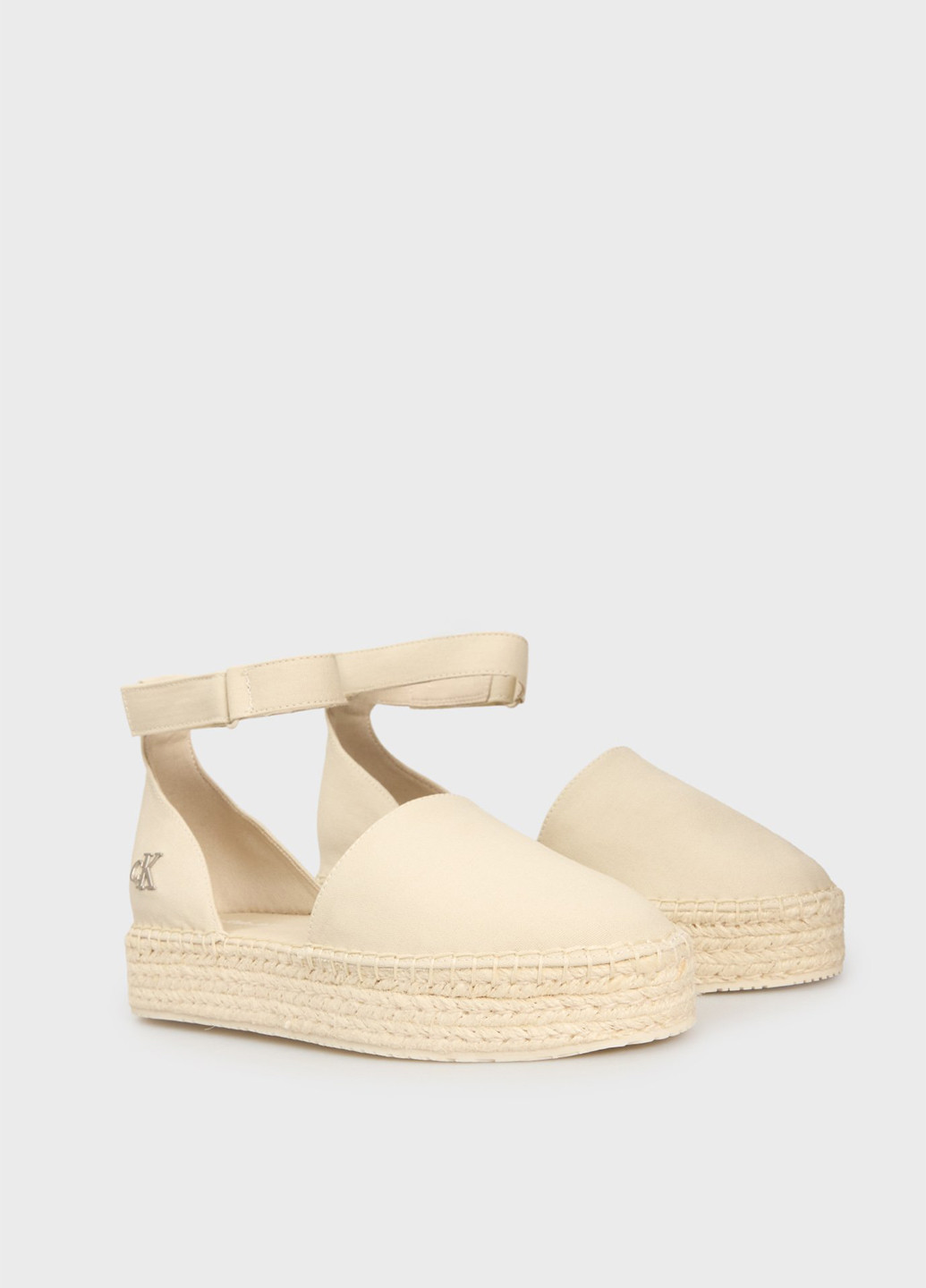 Бежевые эспадрильи Calvin Klein Jeans однотонный логотип (366431723)