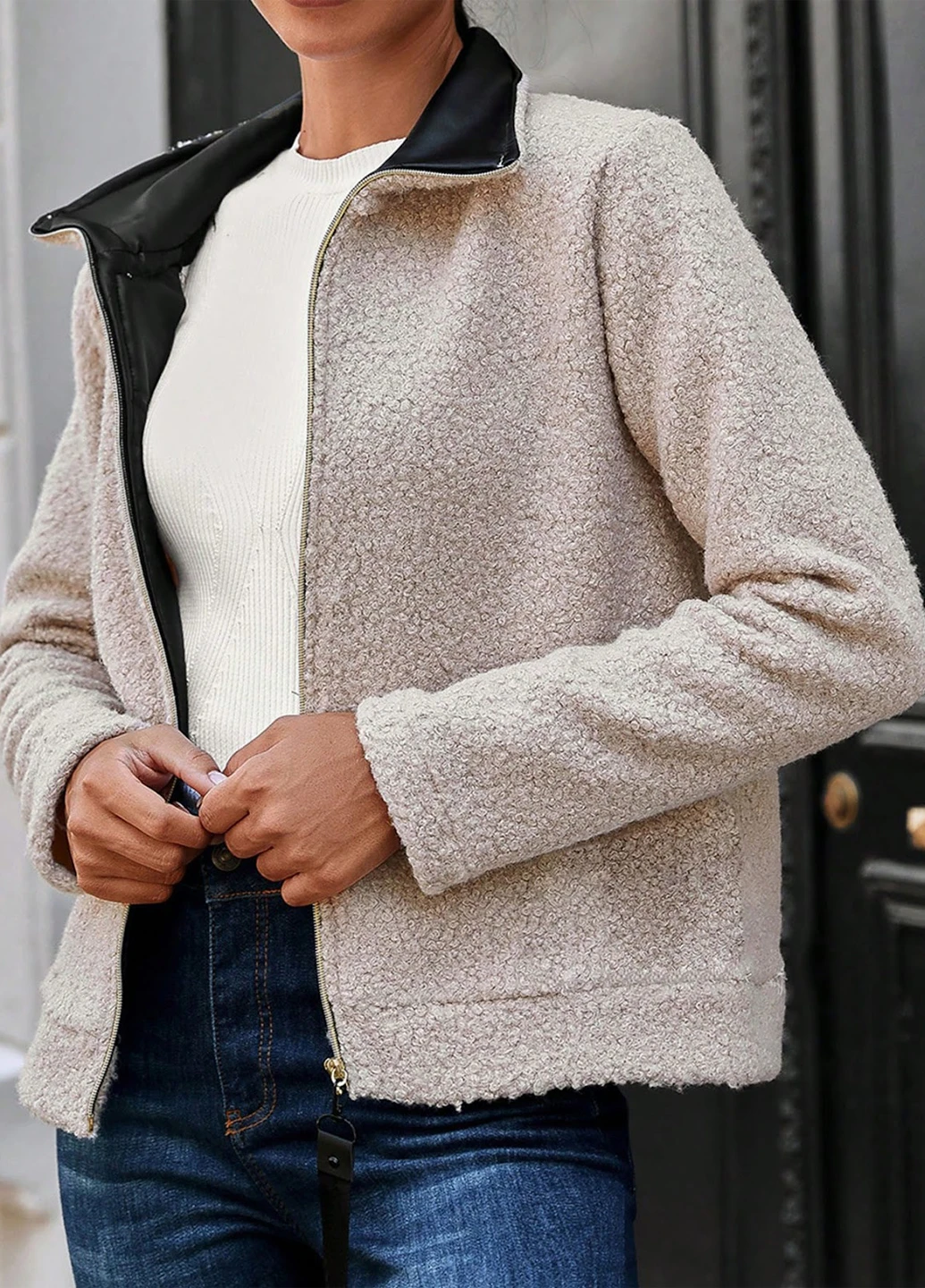 Бежевая демисезонная куртка SHEIN