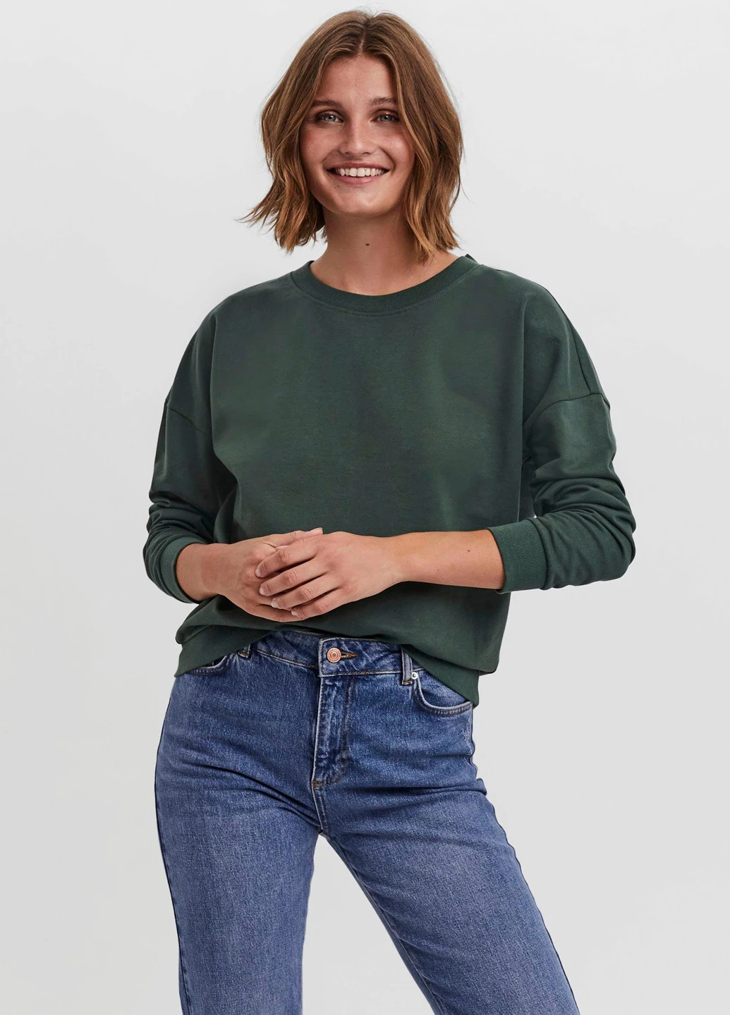 Зелений світшот Vero Moda однотонний (245183726)