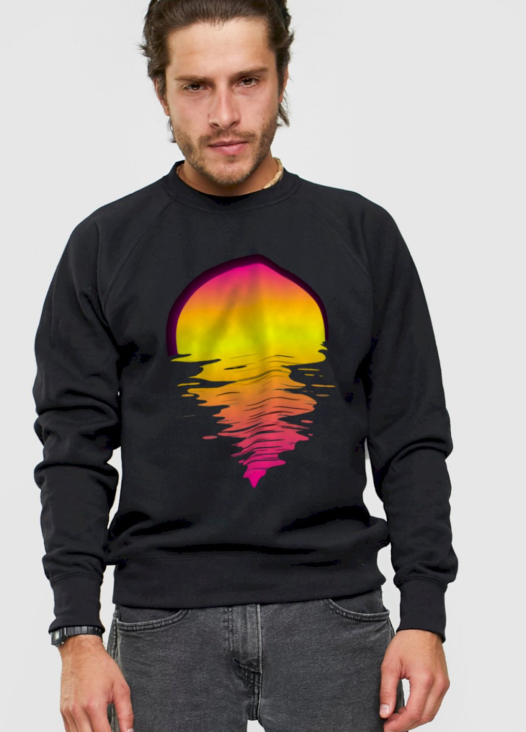 Черный свитшот мужской YAPPI рисунок (251424393)