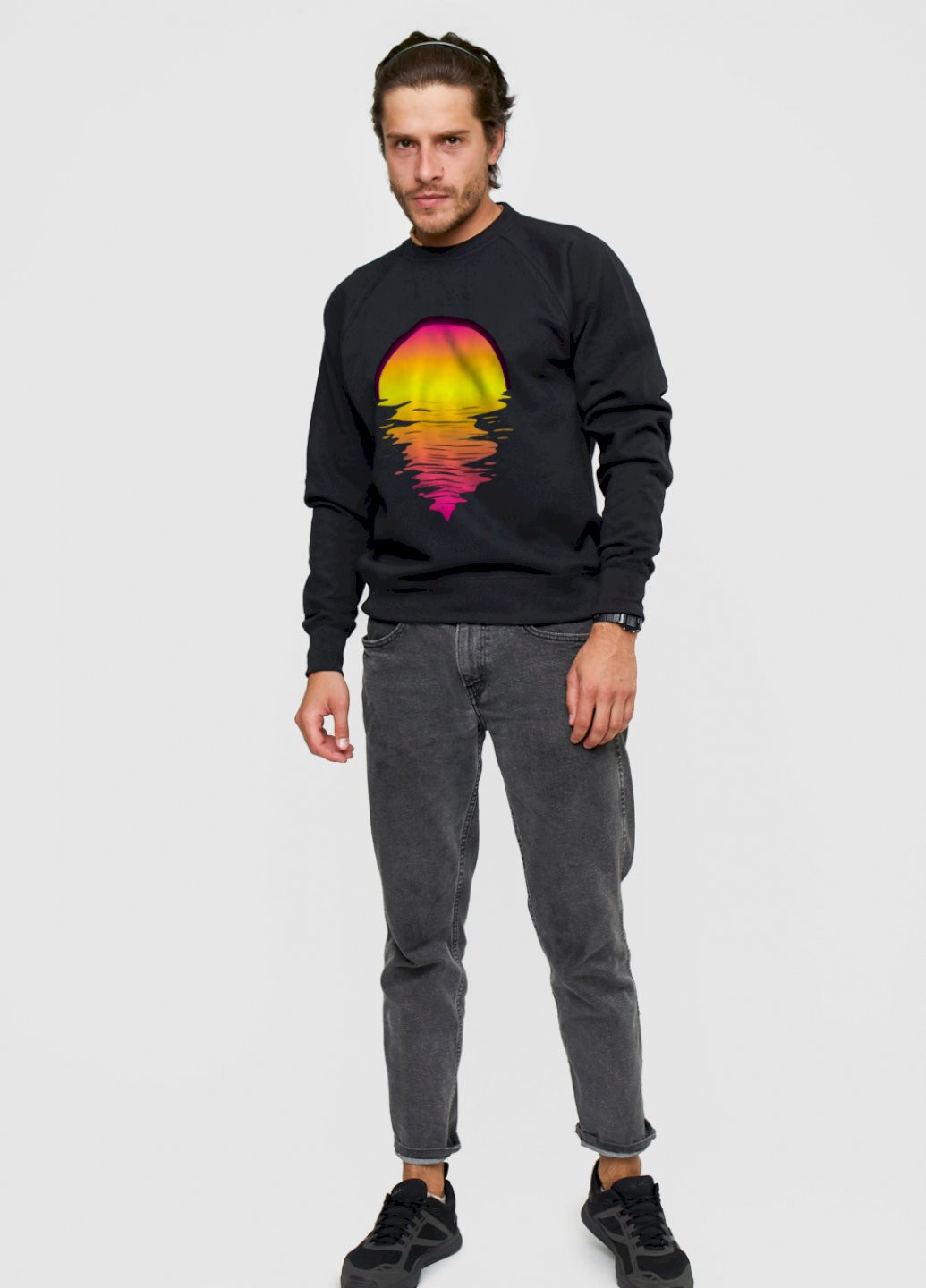 Черный свитшот мужской YAPPI рисунок (251424393)