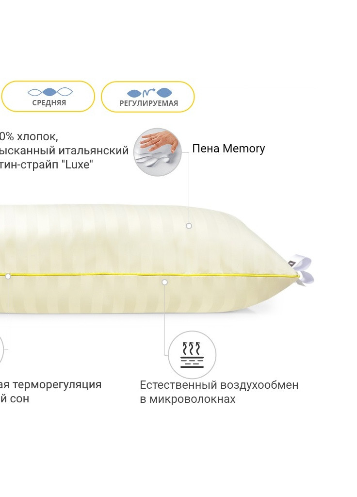 Подушка 1784 Carmela Hand Made memory effekt Средняя 60х60 см (2200001540279) Mirson (254054079)