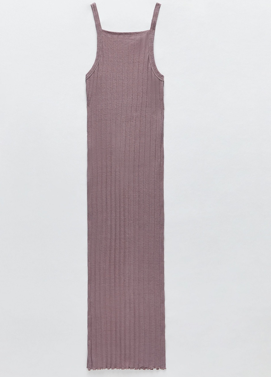 Сиреневое кэжуал платье Zara в полоску