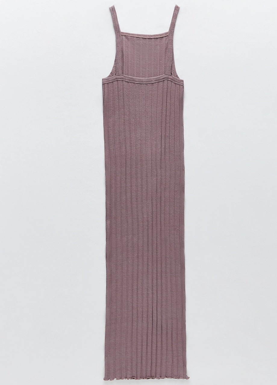 Сиреневое кэжуал платье Zara в полоску