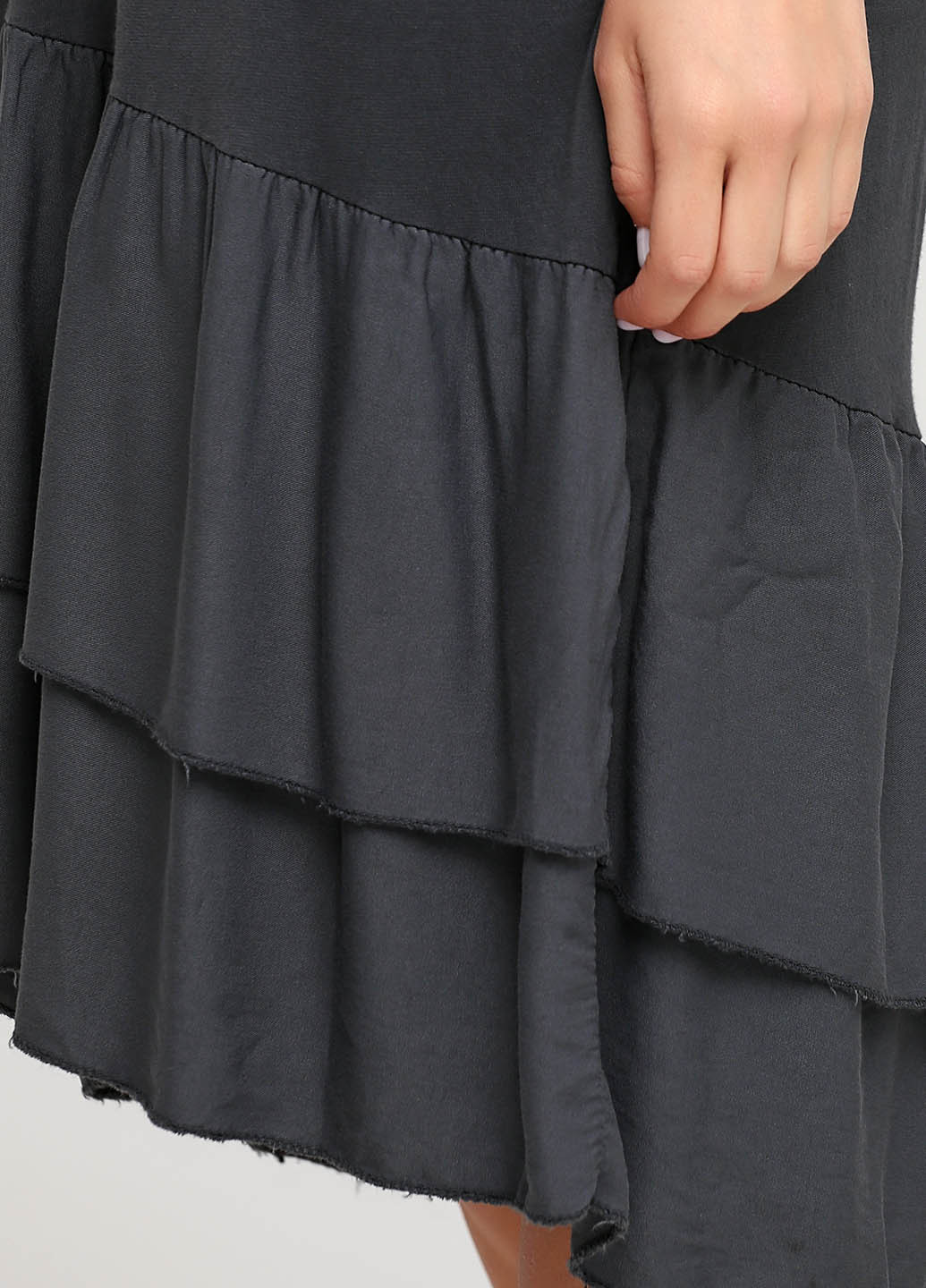 Темно-серое кэжуал платье а-силуэт Made in Italy однотонное