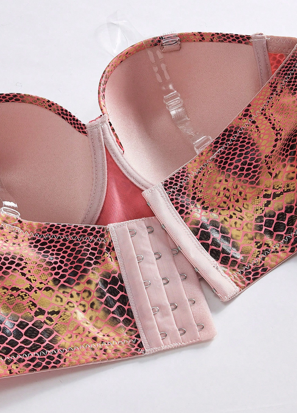 Комбинированный фашиа бюстгальтер SHEIN с косточками полиэстер