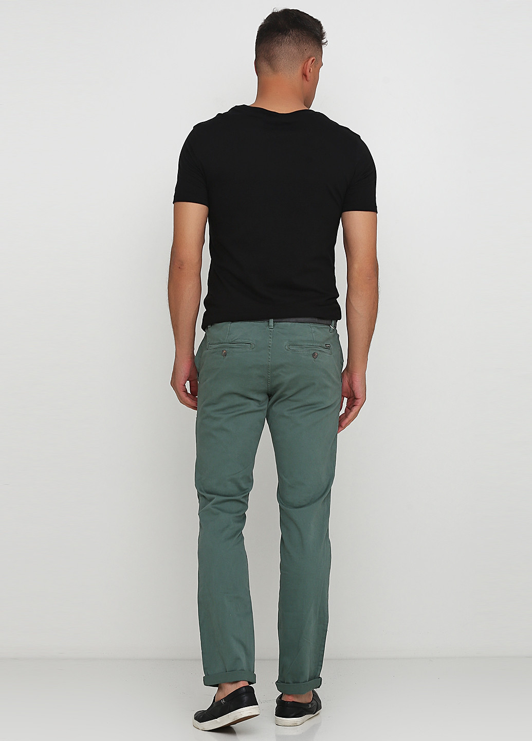 Темно-зеленые кэжуал демисезонные зауженные брюки Tom Tailor
