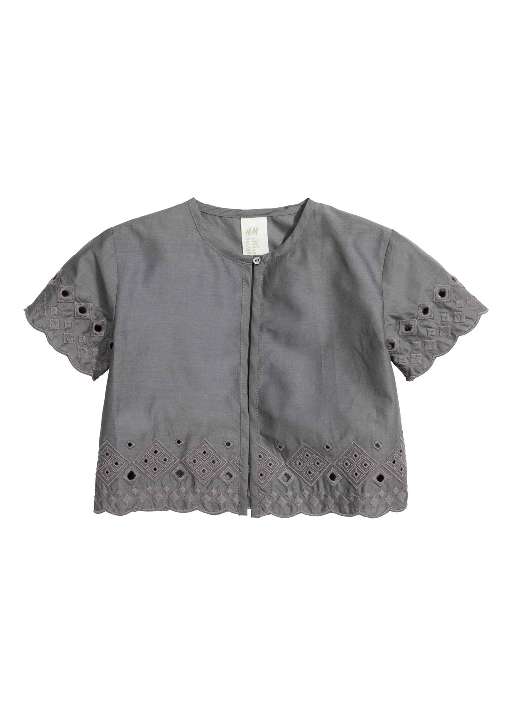 Темно-серая однотонная блузка H&M летняя