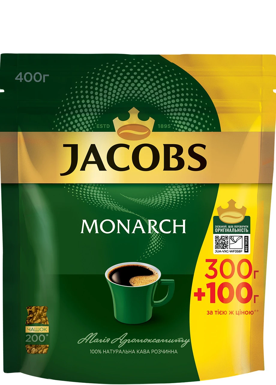 Кава розчинна Monarch 300g+100г Jacobs (254976657)