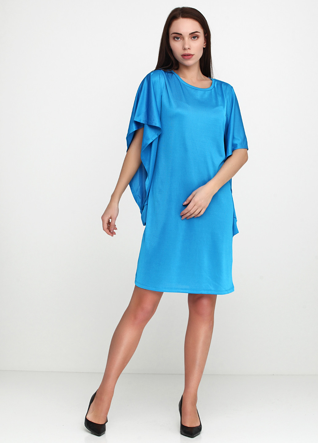 Голубое вечернее платье Zara однотонное