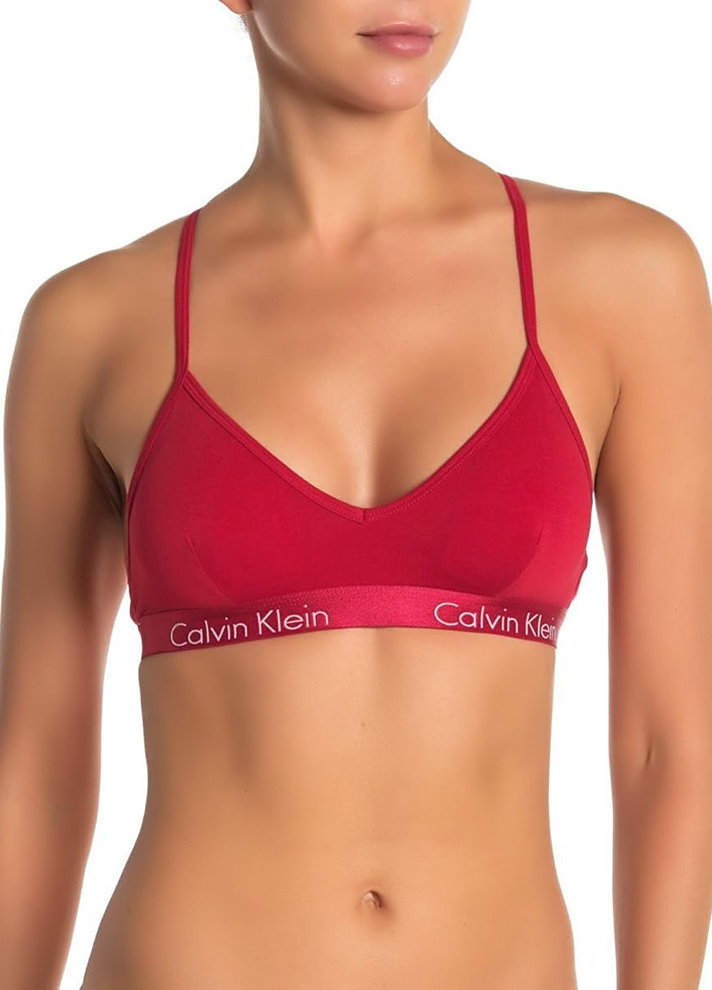 Червоний топ бюстгальтер Calvin Klein без кісточок бавовна