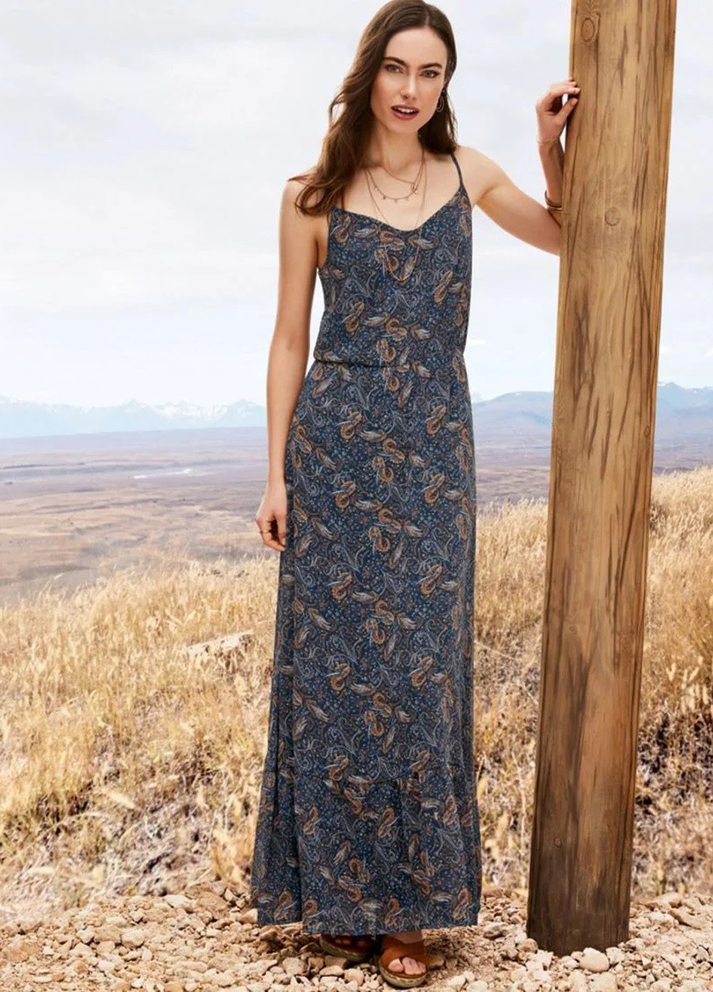 Комбинированное кэжуал платье а-силуэт Esmara с абстрактным узором