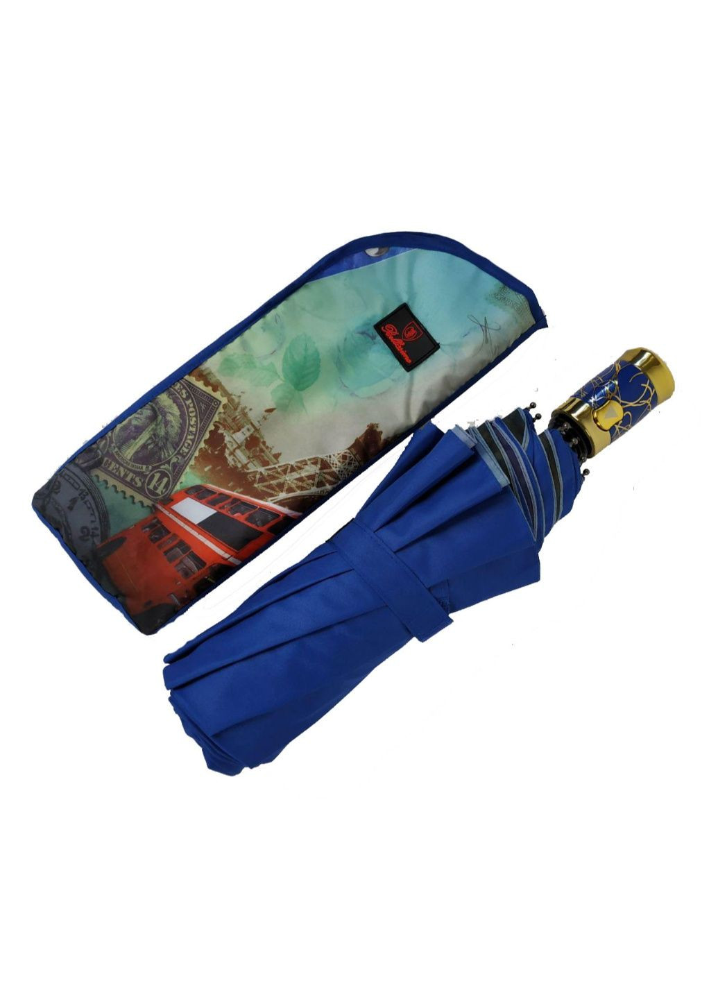 Синя парасолька напівавтомат жіноча 99 см Bellissimo (195705387)