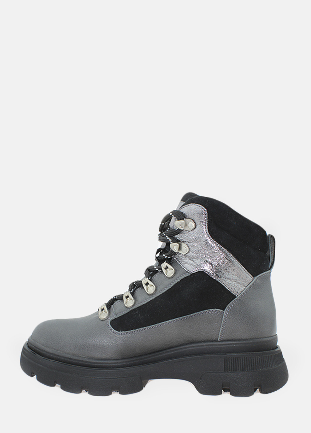 Зимние ботинки rf1511 серый-черный Favi из натуральной замши