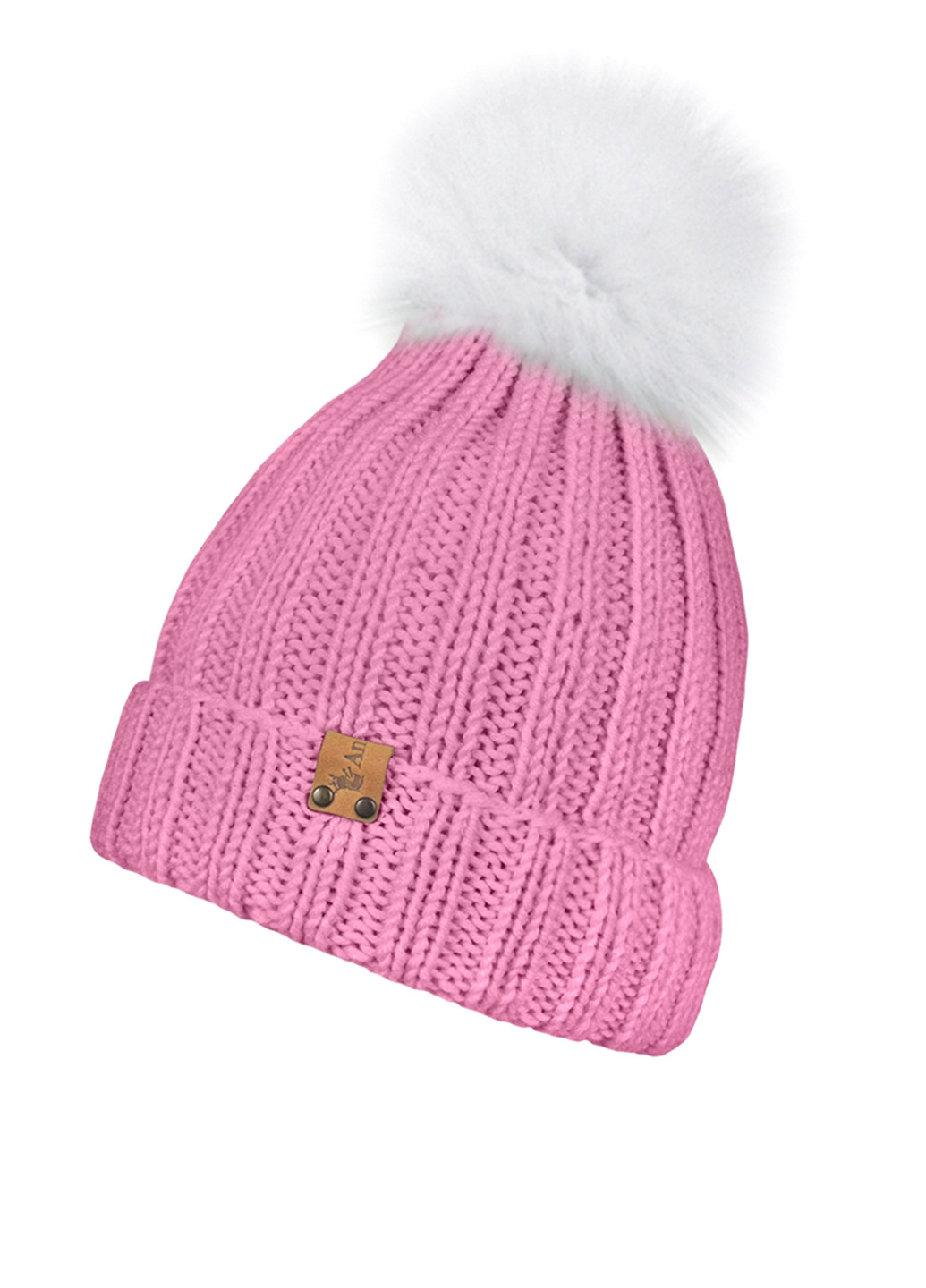 Розовый зимний комплект (шапка, шарф-снуд) Anmerino
