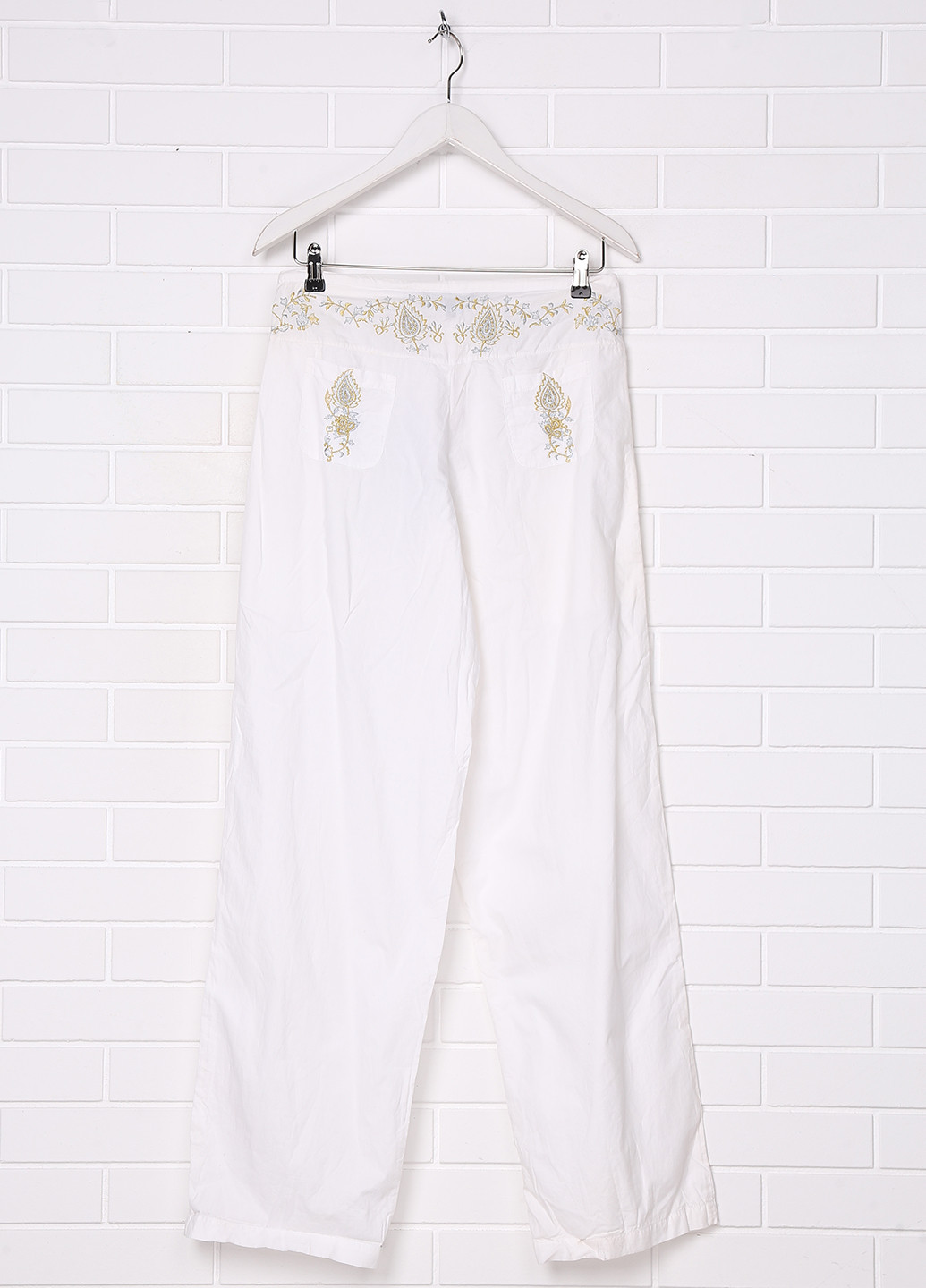 Белые кэжуал демисезонные брюки Adele Fado