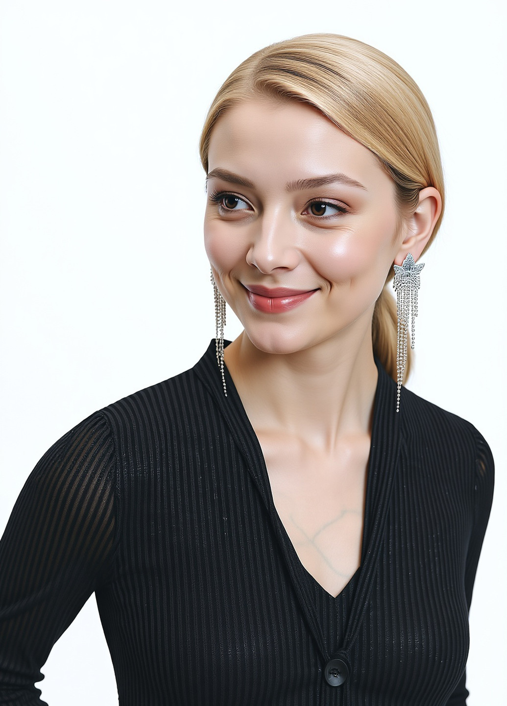 Черное кэжуал платье Reserved в полоску