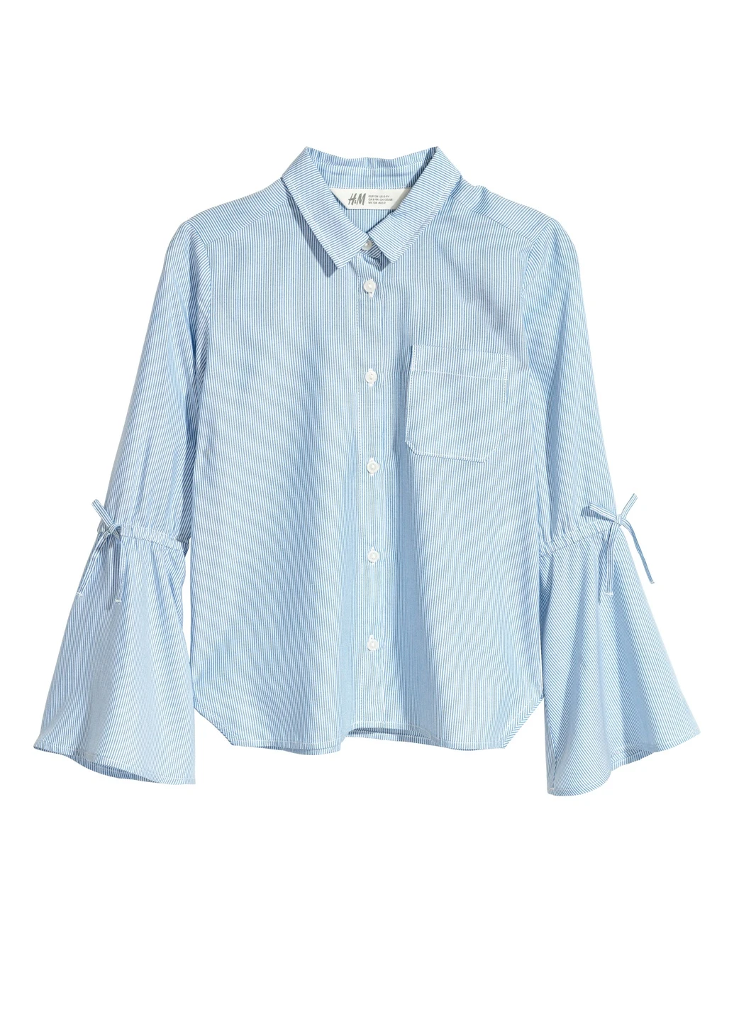 Блуза демісезон,білий-блакитний в смужку, H&M (254698425)
