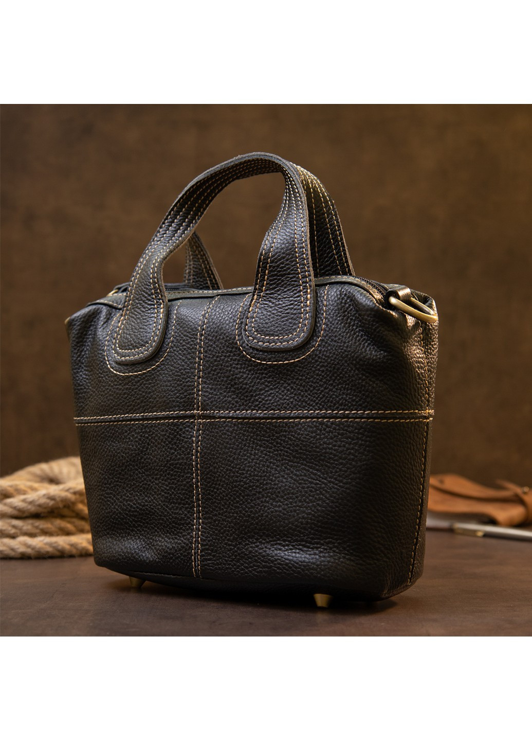 Кожаная сумка на молнии Vintage (241228120)