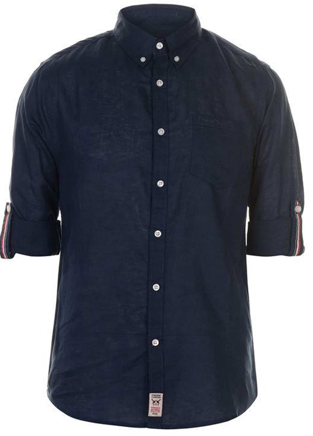 Темно-синяя кэжуал рубашка с рисунком Pierre Cardin с коротким рукавом