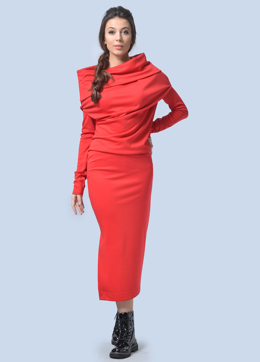 Красное кэжуал платье Agata Webers однотонное