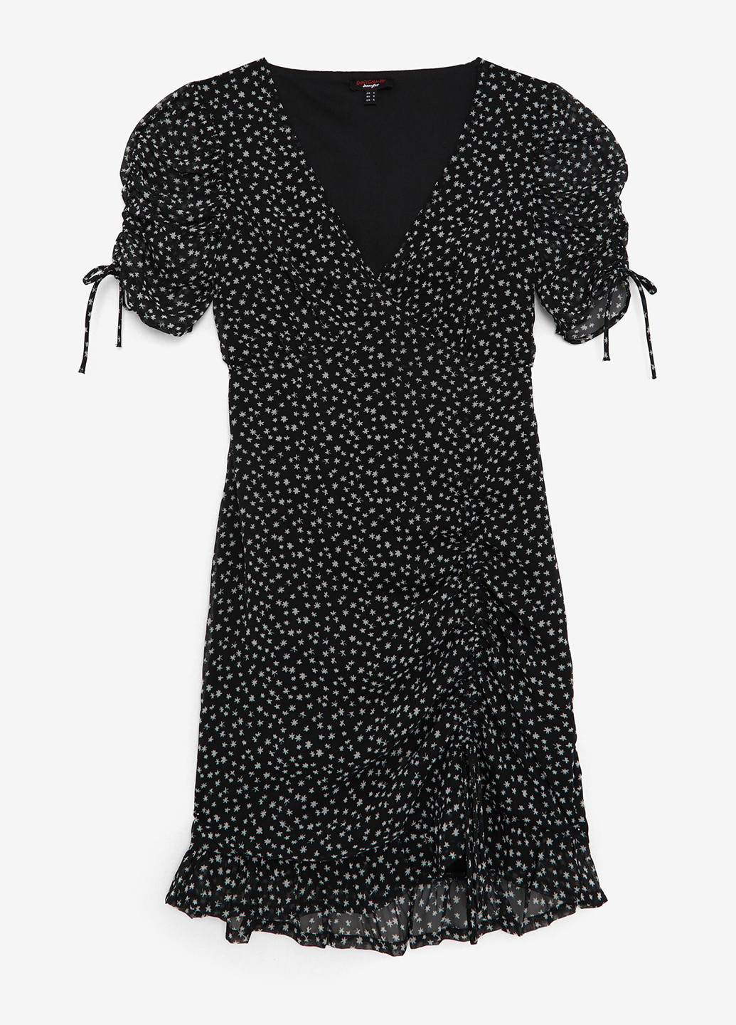 Черное кэжуал платье силуэтная Jennyfer с цветочным принтом