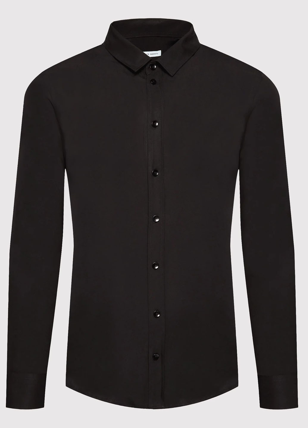 Черная кэжуал рубашка однотонная YPS
