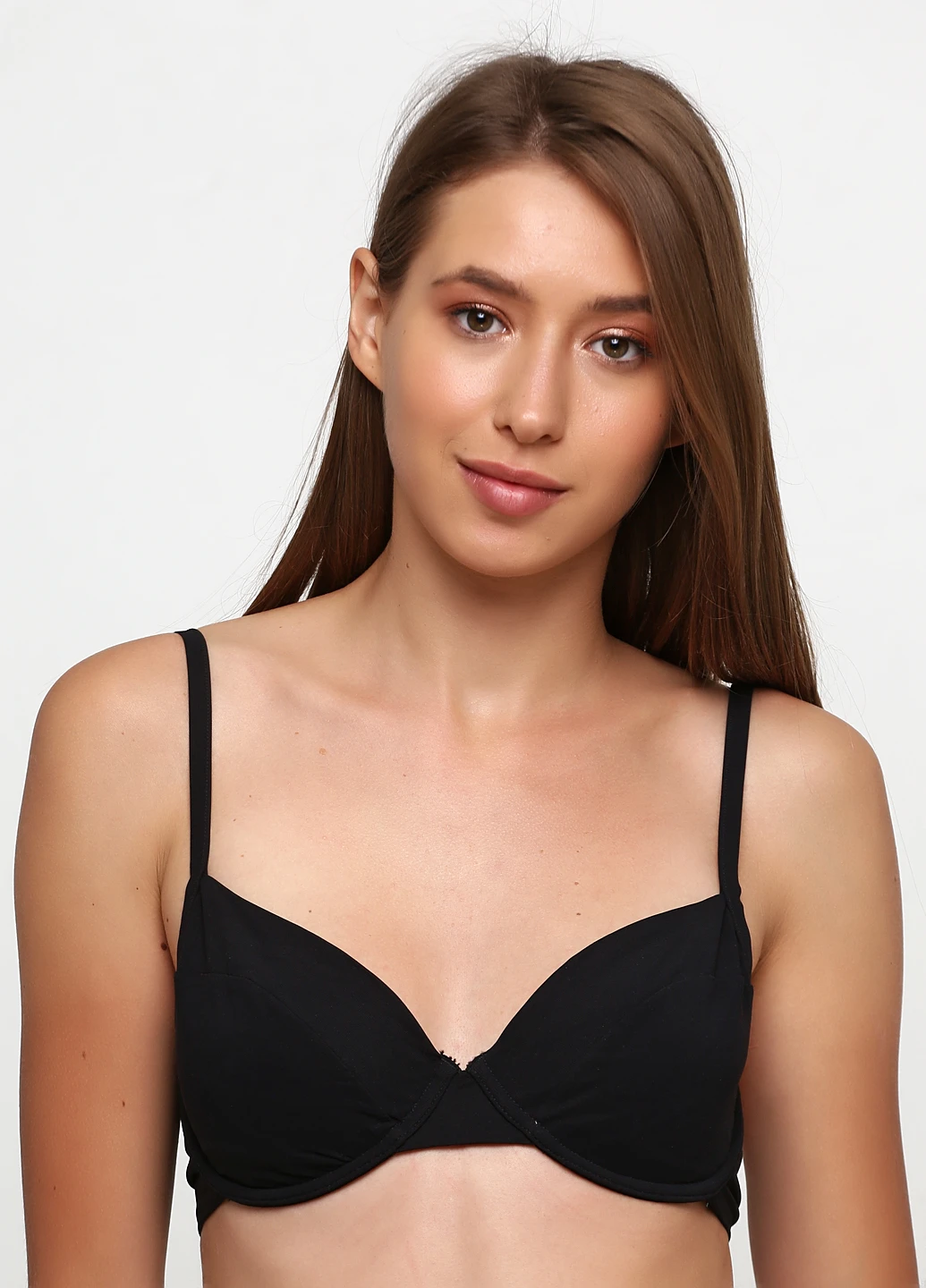 Чёрный бюстгальтер H&M с косточками полиамид
