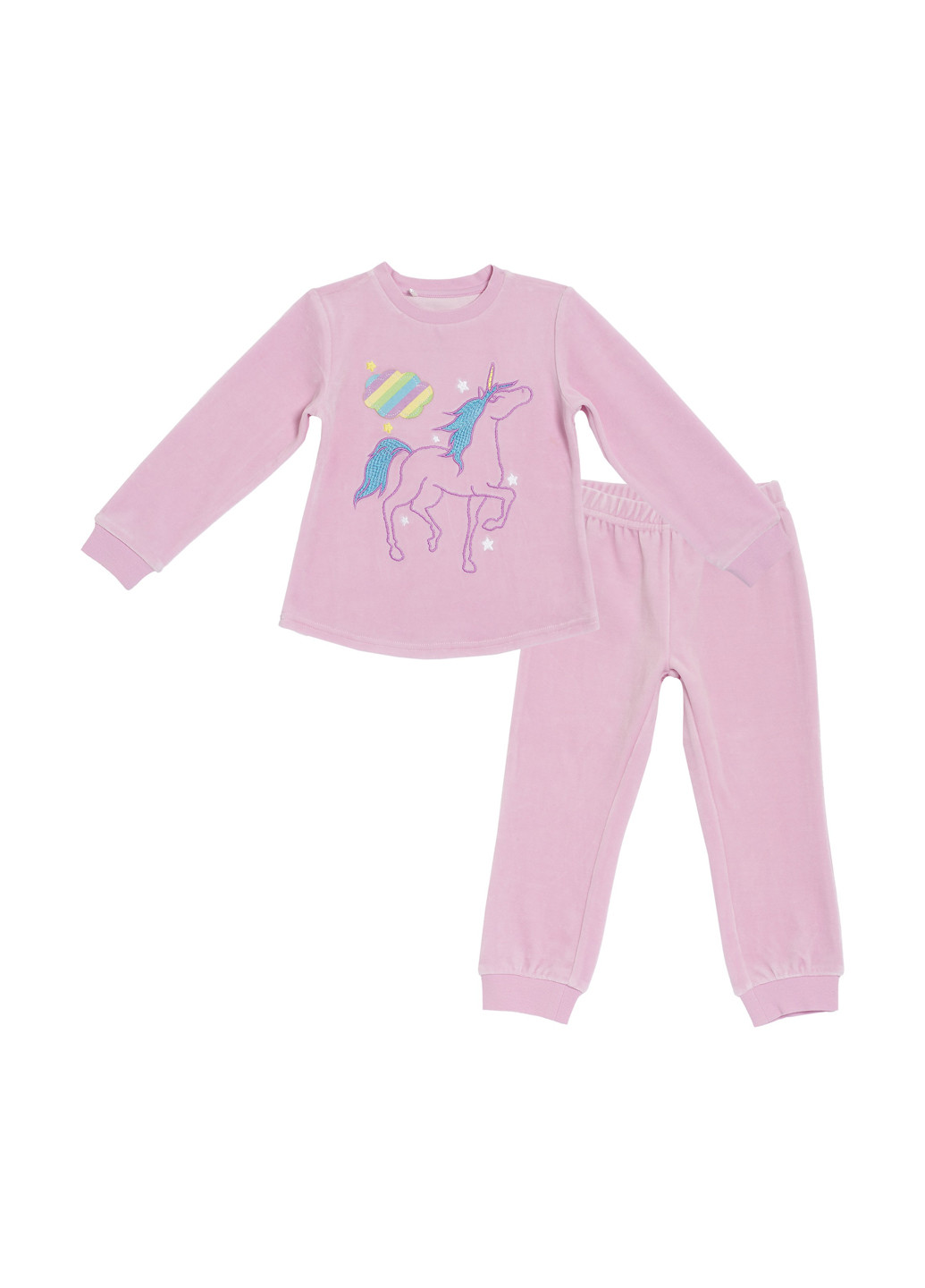 Світло-рожева всесезон піжама (лонгслів, штани) лонгслів + брюки Chicco