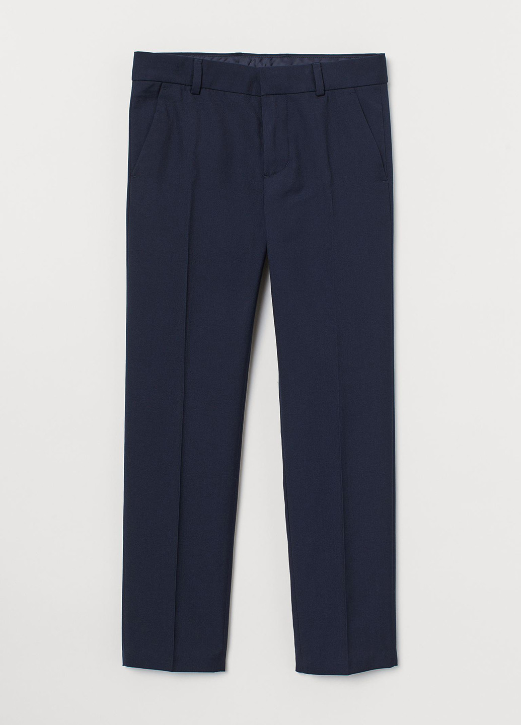 Темно-синие классические демисезонные брюки прямые H&M
