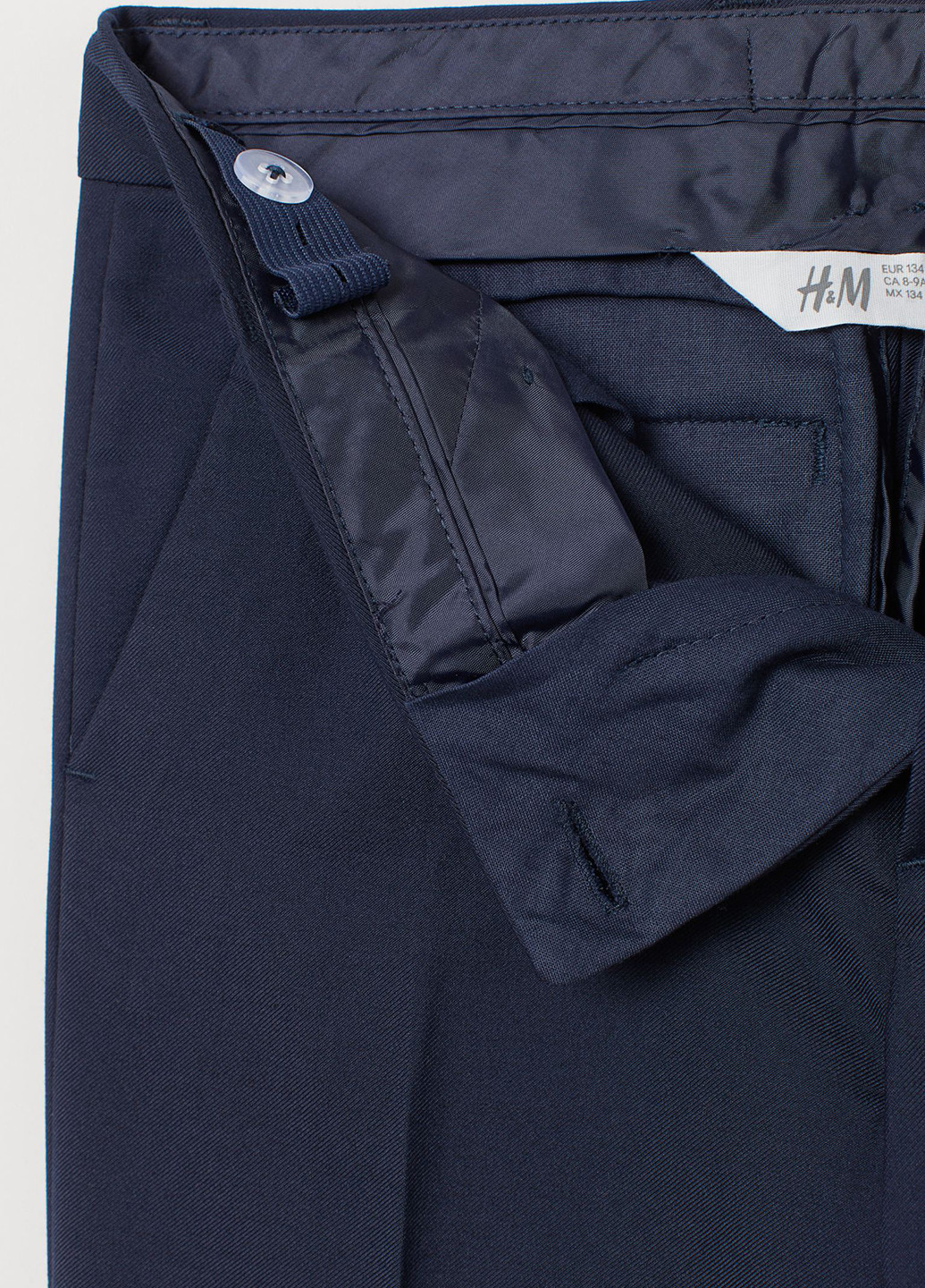 Темно-синие классические демисезонные брюки прямые H&M