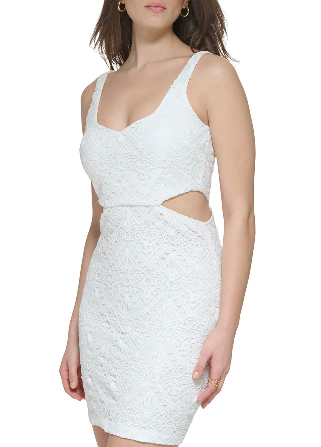 Белое кэжуал платье Guess однотонное