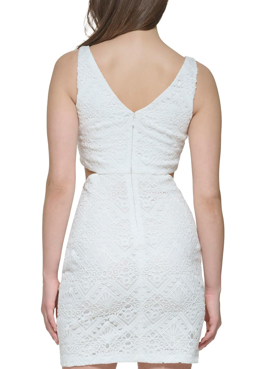 Белое кэжуал платье Guess однотонное