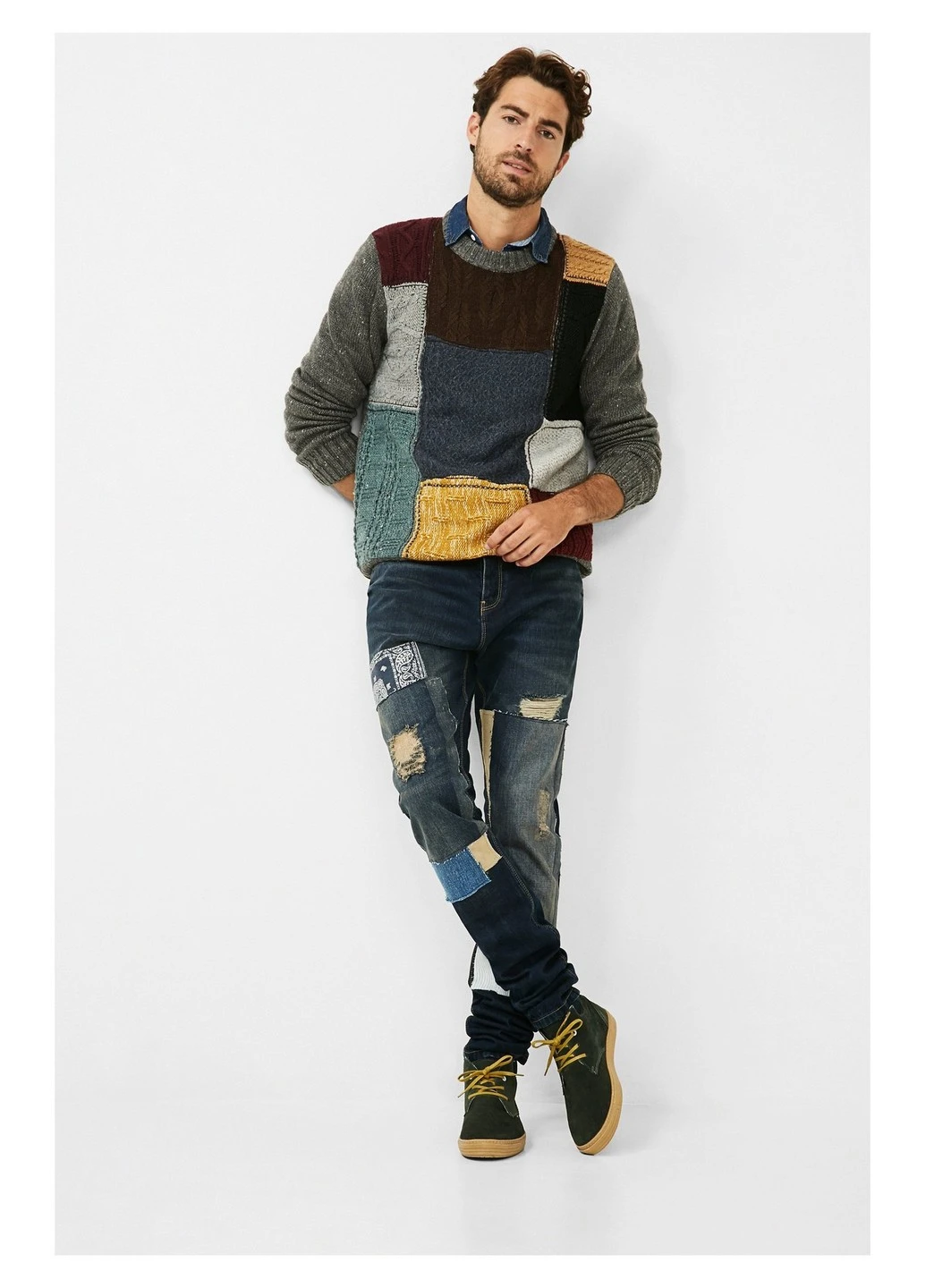 Синие демисезонные джинсы Desigual
