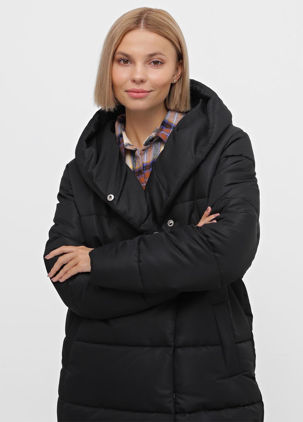 Чорна зимня куртка куртка-пальто Braska 91-205/301