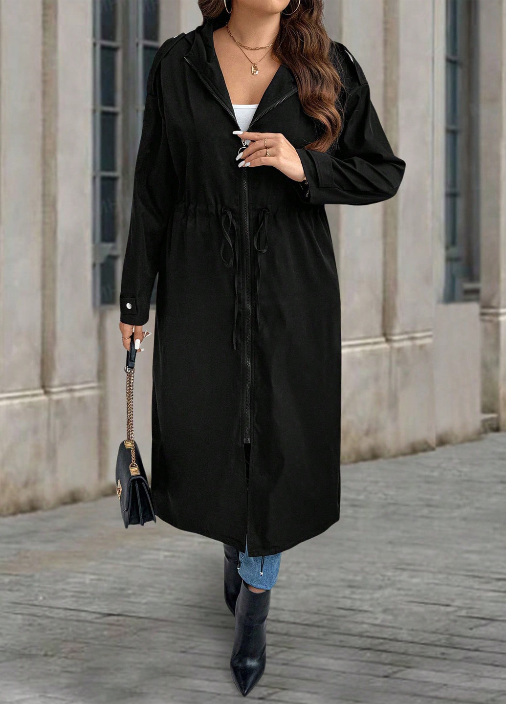 Плащ SHEIN на блискавці демісезон (342382803)