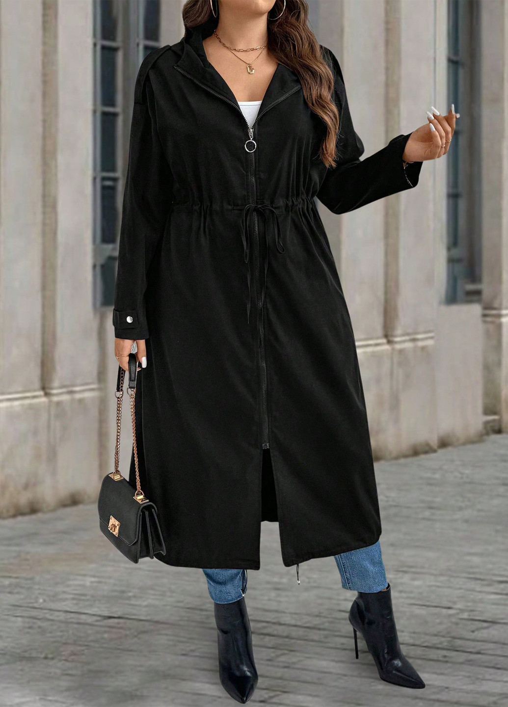 Плащ SHEIN на блискавці демісезон (342382803)