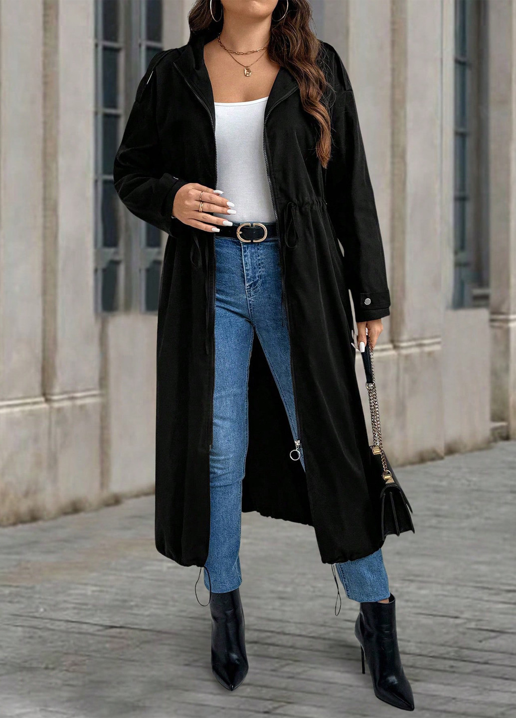 Плащ SHEIN на блискавці демісезон (342382803)