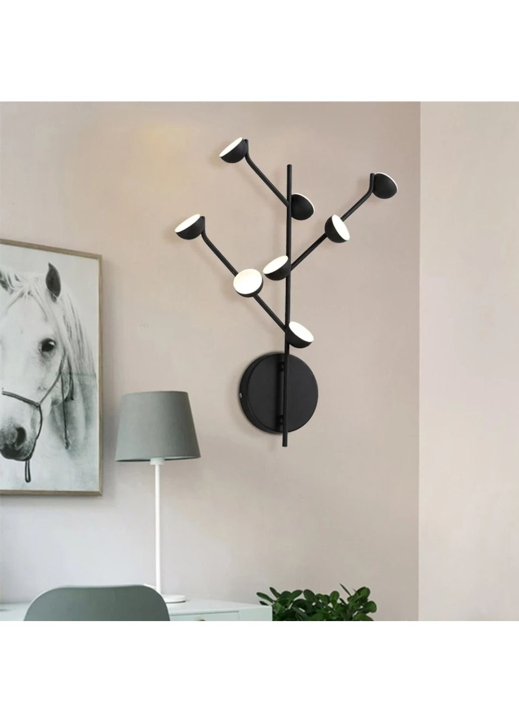 Бра настінна LED X8001/D8-bk-k Чорний 47х38х9 див. Sunnysky (253542763)