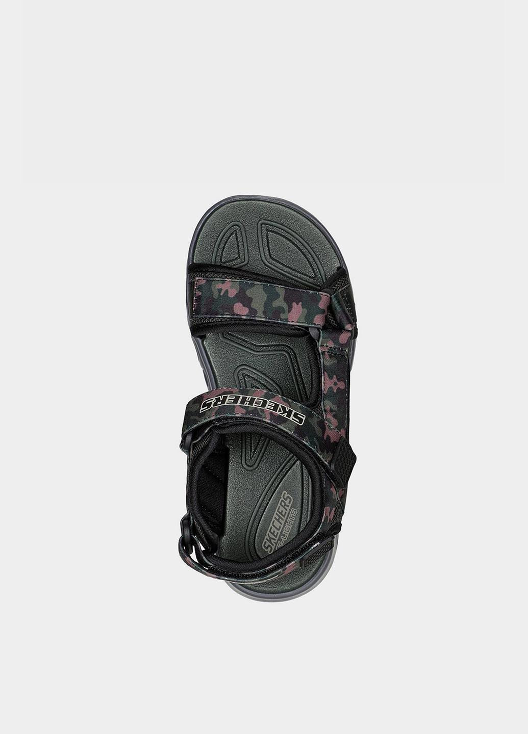 Хаки спортивные, кэжуал сандалии Skechers на липучке