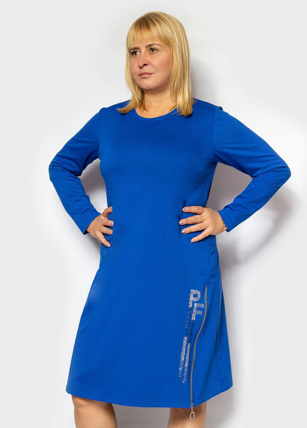 Синее кэжуал платье а-силуэт LibeAmore однотонное