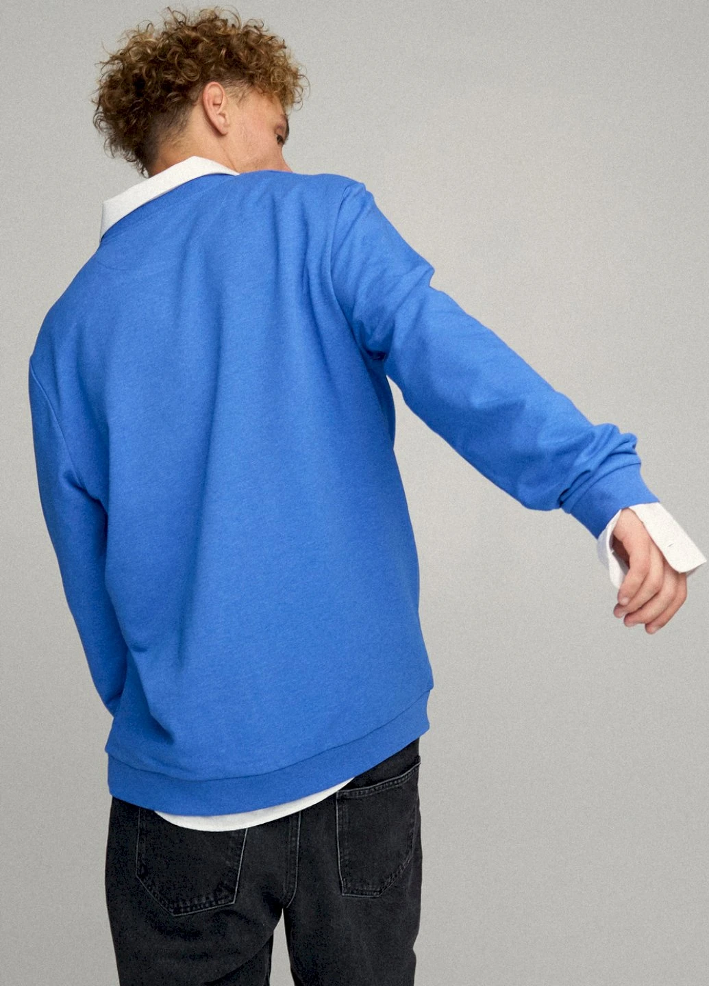 Голубой свитшот мужской oversize /no flis/ YAPPI (252387027)