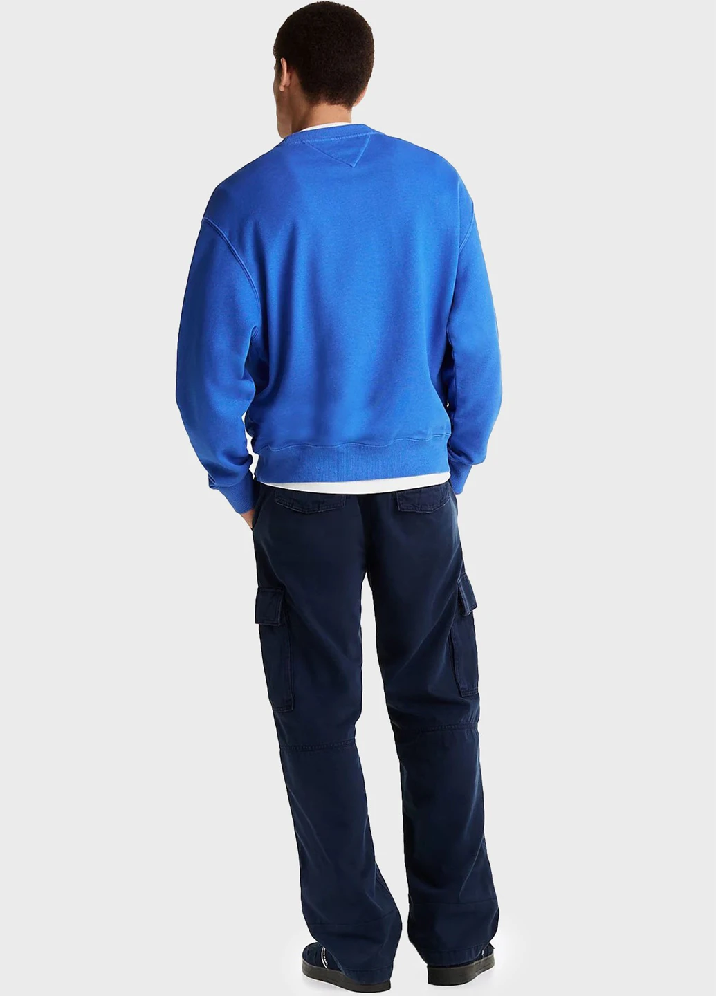 Синій світшот Tommy Jeans однотонний вишивка (347228171)