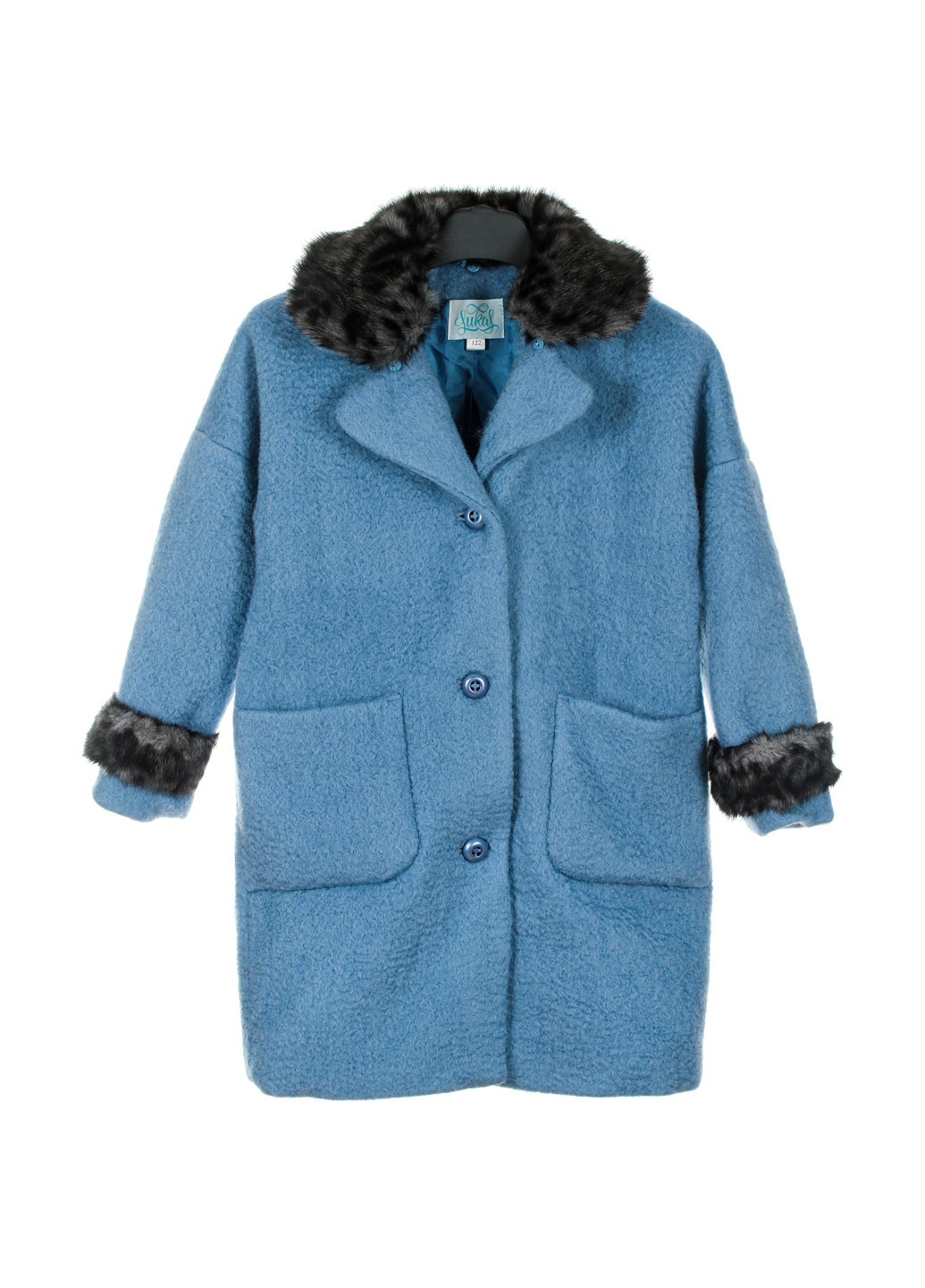 Голубое демисезонное Пальто однобортное Lukas