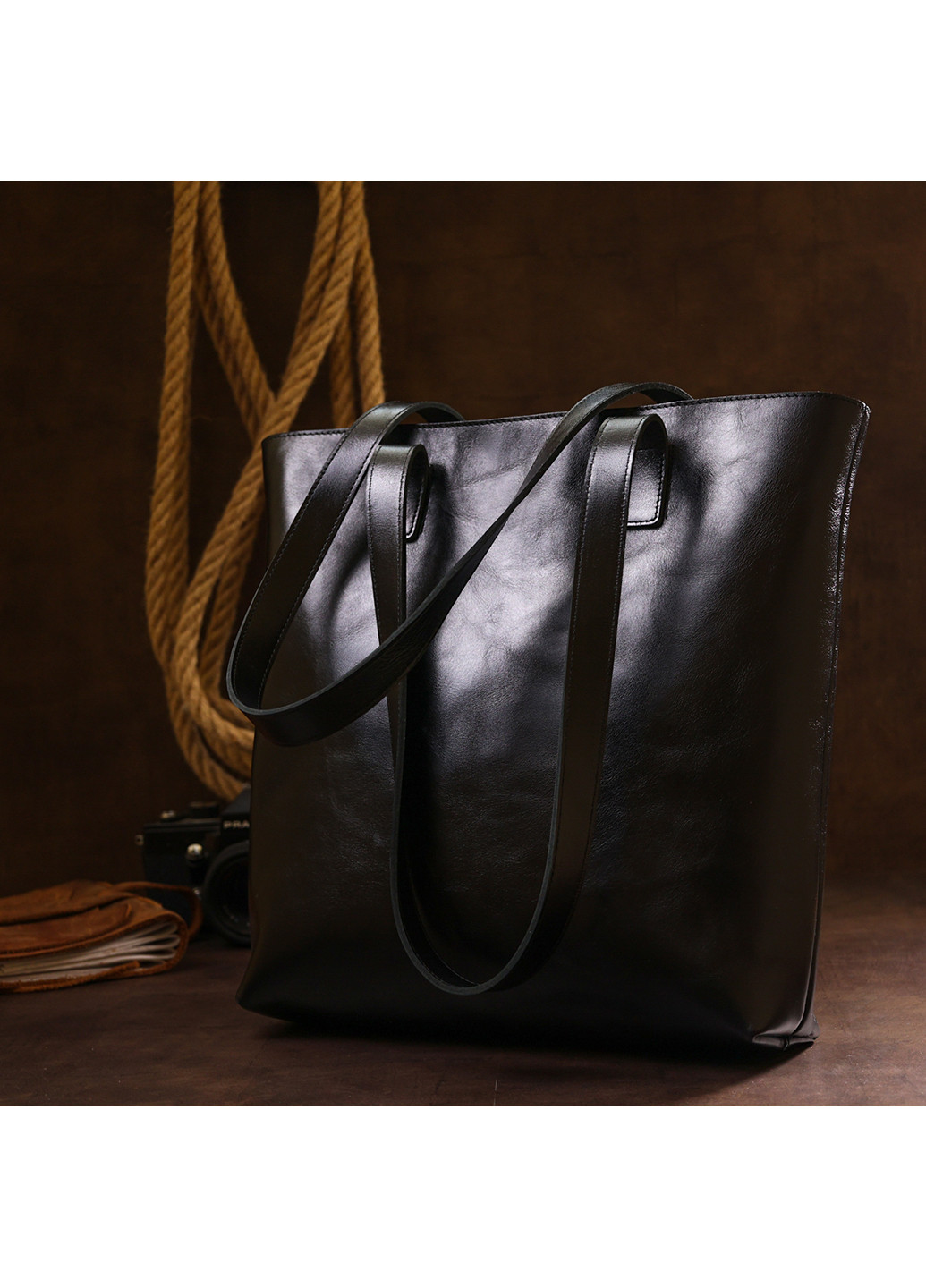 Жіноча шкіряна сумка-шоппер 37х33х8,5 см Shvigel (253490457)