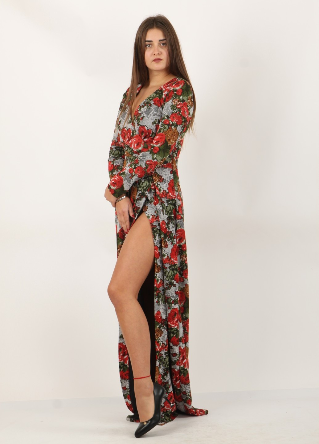 Комбинированное вечернее платье Enna Levoni с цветочным принтом